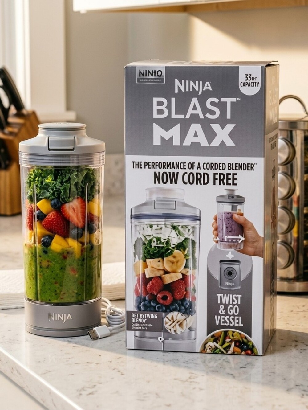 Ninj Blast Max Portable Cordless Blender 20oz Twist & Go Vessel, NIB Lavender